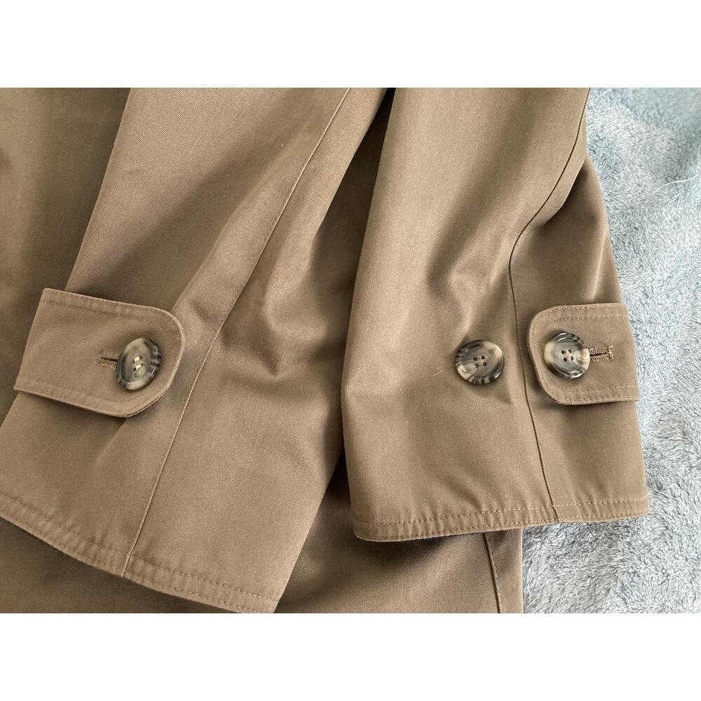 Vintage 1980's classic brown London Fog trench coat, zip out wool lining, sz 14 - Picture 13 of 14